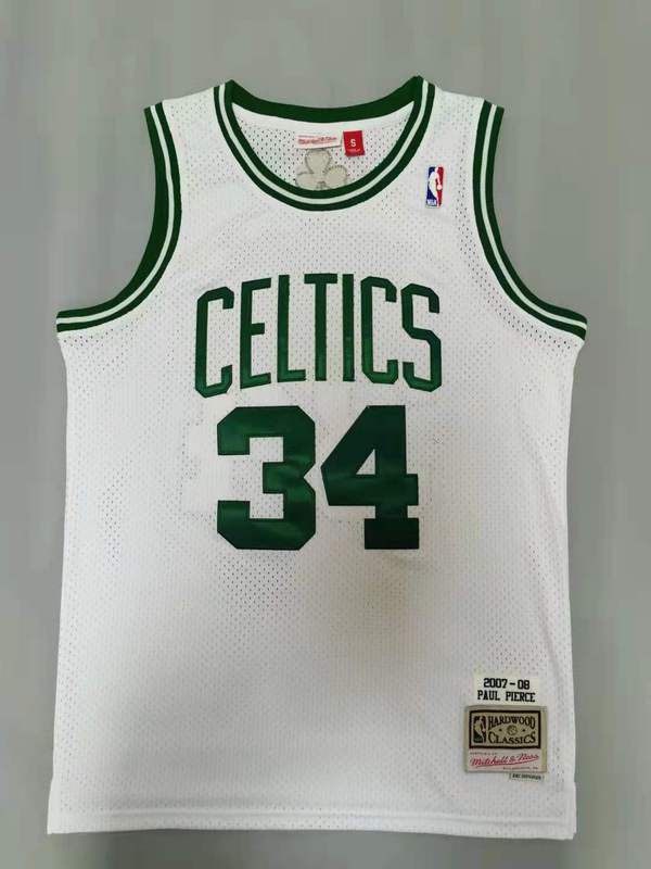 Men Boston Celtics #34 Pierce White Throwback Best mesh 2021 NBA Jersey